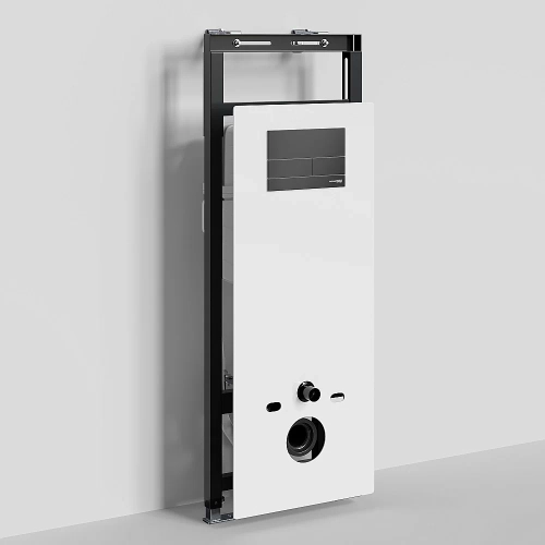Инсталляция для унитаза WasserKraft Salm 27TLT.010.ME.WH.MB04 с черной матовой кнопкой