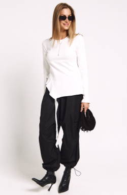 Лонгслив с декором 1236 молоко