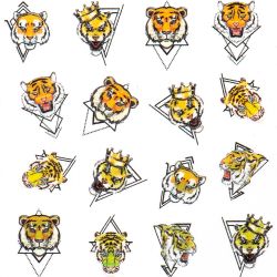 Irisk 3Д Слайдер дизайн зимний Тигры и геометрия, Т-317