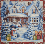 Декоративный гобеленовый чехол для интерьерной подушки Снежная 38*38