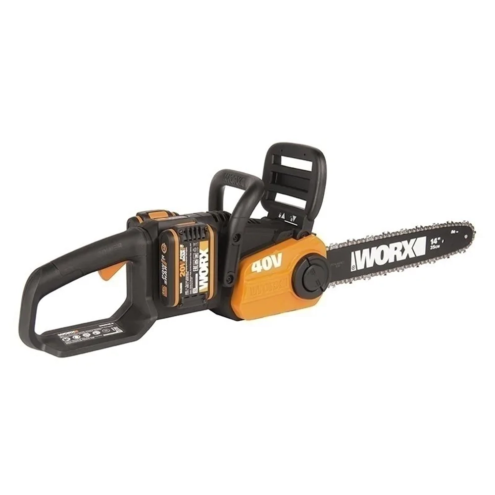 WORX WG384E аккумуляторная цепная пила (2 x 2 Ач, ЗУ)