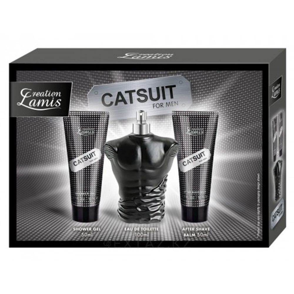 Подарочный набор из 3х предметов "Catsuit" для мужчин (туалетная вода, бальзам после бритья и гель для душа)