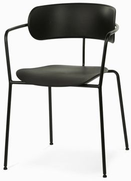 Стул Pedigree Arm черный стальной каркас и пластиковая спинка