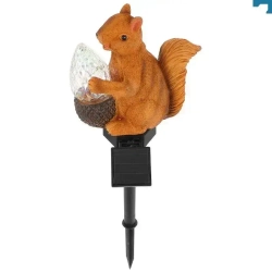 Садовый фонарь белка с орешком, украшение сада, для улицы, на солнечной батареи