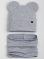 Шапка для девочки трикотажная и снуд