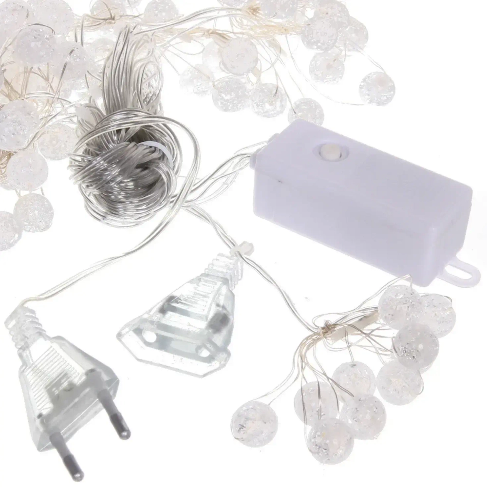 Гирлянда для дома ЗАНАВЕС «Жемчужина» ш3* в2 м 200 ламп LED, прозр. пров, 8 реж,IP-40, Мультицвет (возможность соединения)