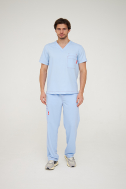 Топ медицинский мужской Гекай, скайблю OLD