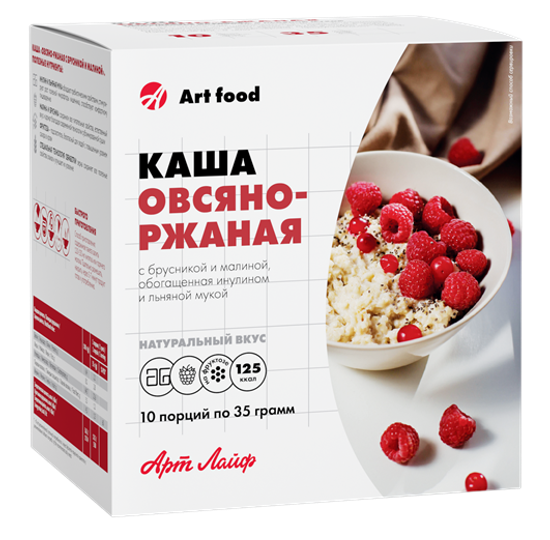 Каша овсяно-ржаная с брусникой и малиной