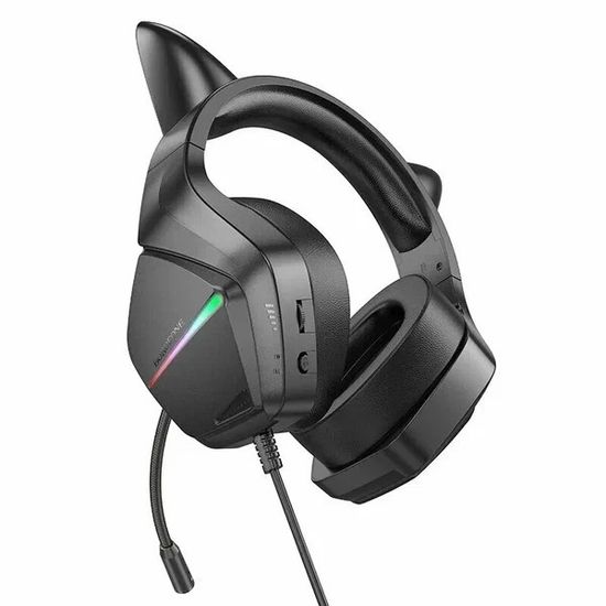 Гарнитура поле ИГР Borofone BO106 black (Elf Cat)
