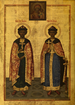 Икона святые Борис и Глеб на дереве на левкасе мастерская Иконный Дом