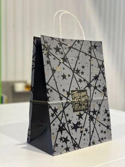 Пакет подар. бумажн. 25*22*12 см, 100 гр/м2 Подарок, крученые ручки