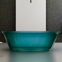 Прозрачная ванна ABBER Kristall AT9707Aquamarin бирюзовая  170x75 см