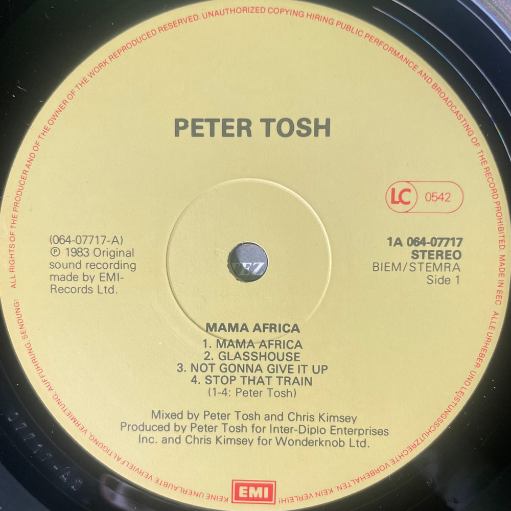 Peter Tosh ‎– Mama Africa (Голландия 1983г.)