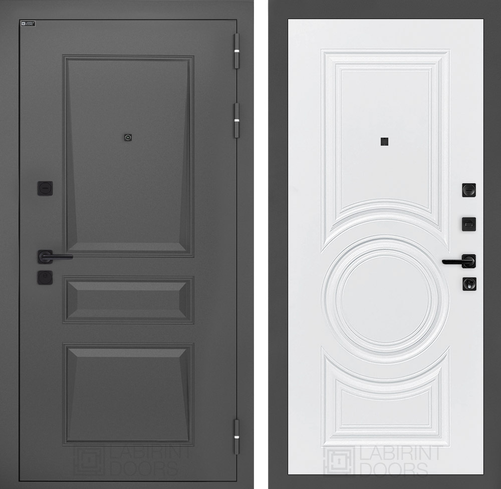 Дверь Входная Металлическая Лабиринт ОРЛЕАН 23 Белый софт металлическая