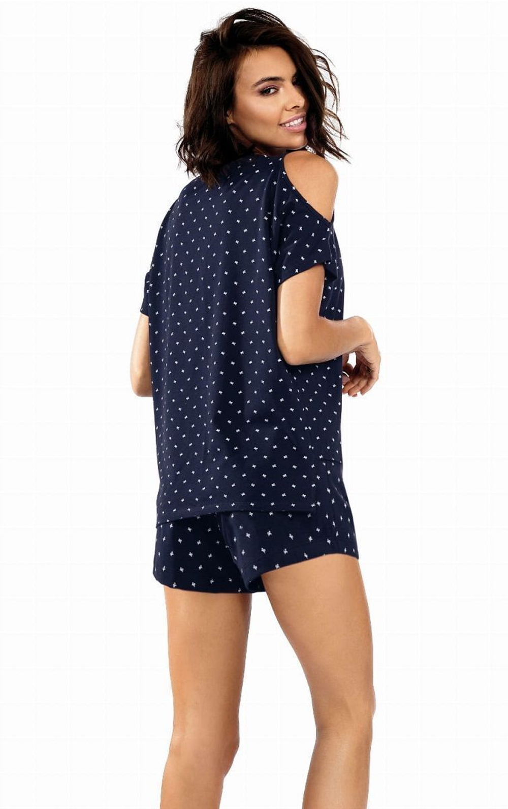 Пижамный комплект: топ и шортики (Размер: 38) (Цвет: темно-синий)