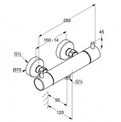 Смеситель для душа  Kludi Bozz с термостатом, черный матовый (352033938)