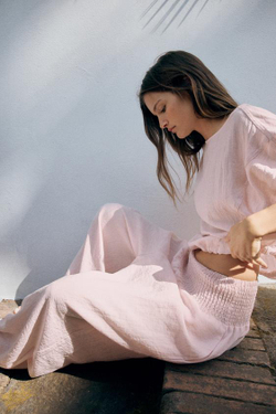 ZARA БРЮКИ BAGGY С ЭЛАСТИЧНЫМ ПОЯСОМ, СВЕТЛО-РОЗОВЫЙ