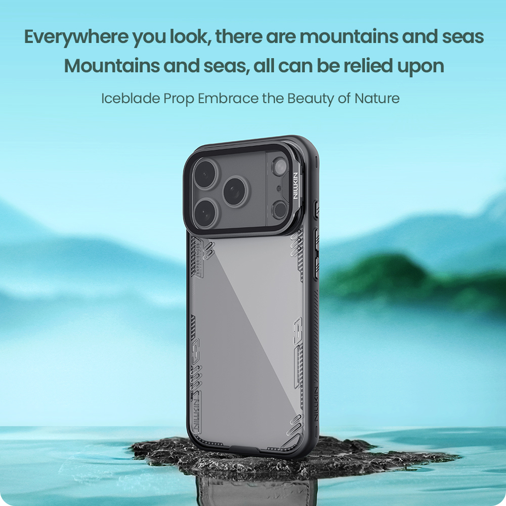 Чехол тонированный прозрачный от Nillkin на iPhone 17 Pro, серия Iceblade Prop Case (версия с прозрачной крышкой объектива)