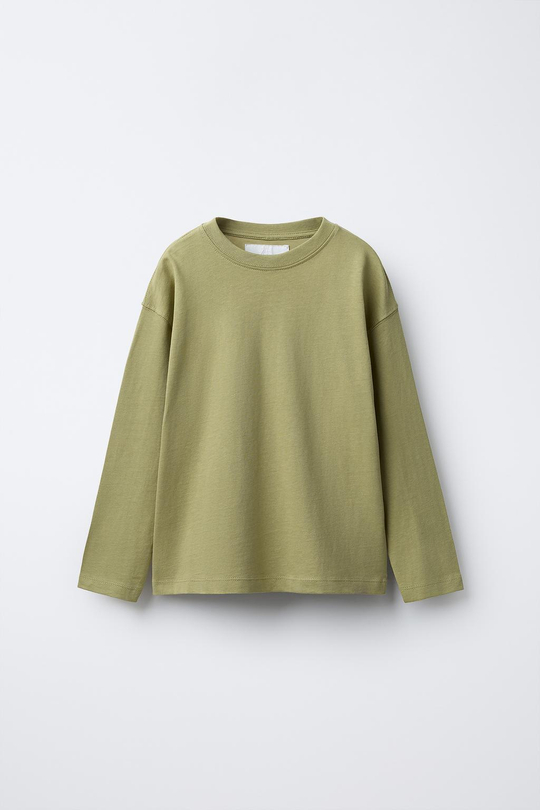 ZARA БАЗОВАЯ ФУТБОЛКА, ХАКИ