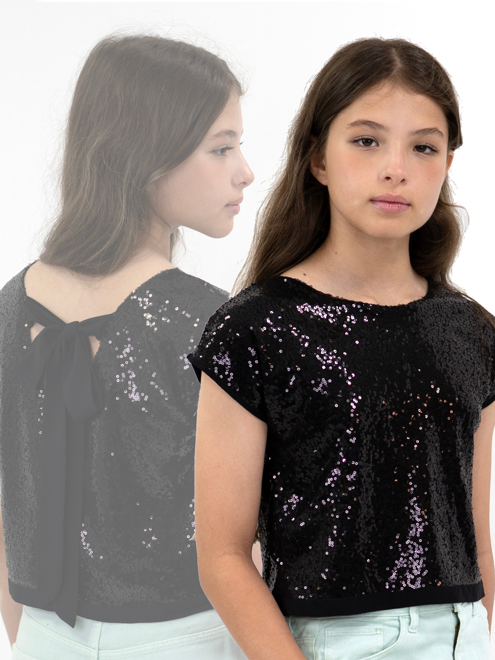 Блузка топ с пайетками для девочки
