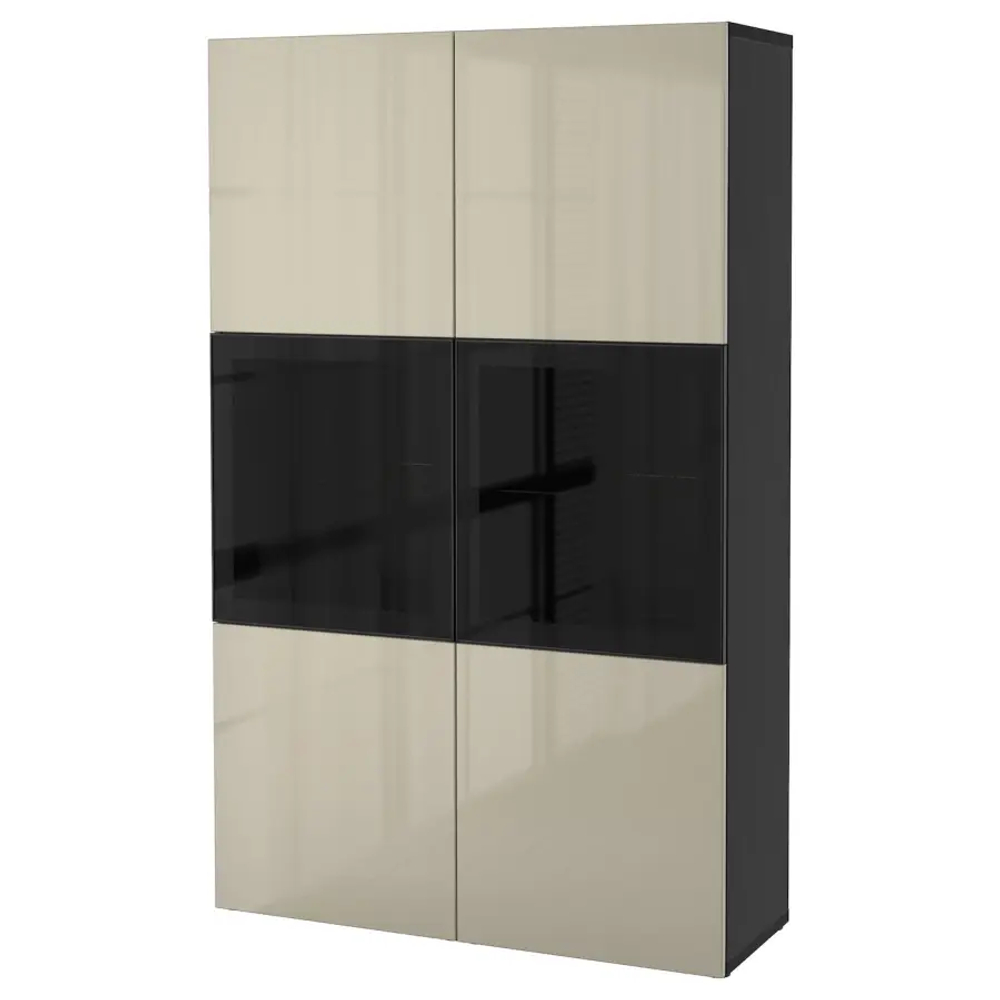 Комбинация для хранения - IKEA BESTÅ/BESTA/БЕСТА/БЕСТО ИКЕА, 120x42x193 см, серый,