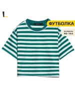 Футболка для девочки в зеленую полоску