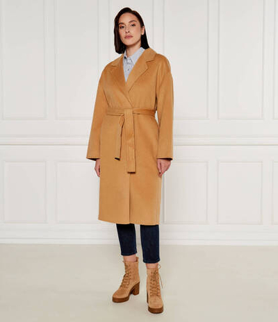 Шерстяное пальто Calvin Klein - светло-коричневый(K20K207089)