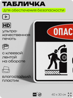 Табличка для обеспечения безопасности "Опасность захват одежды станком", для производства, предприятия, организаций, 40х30 см, Silver Plane x Айдентика Технолоджи