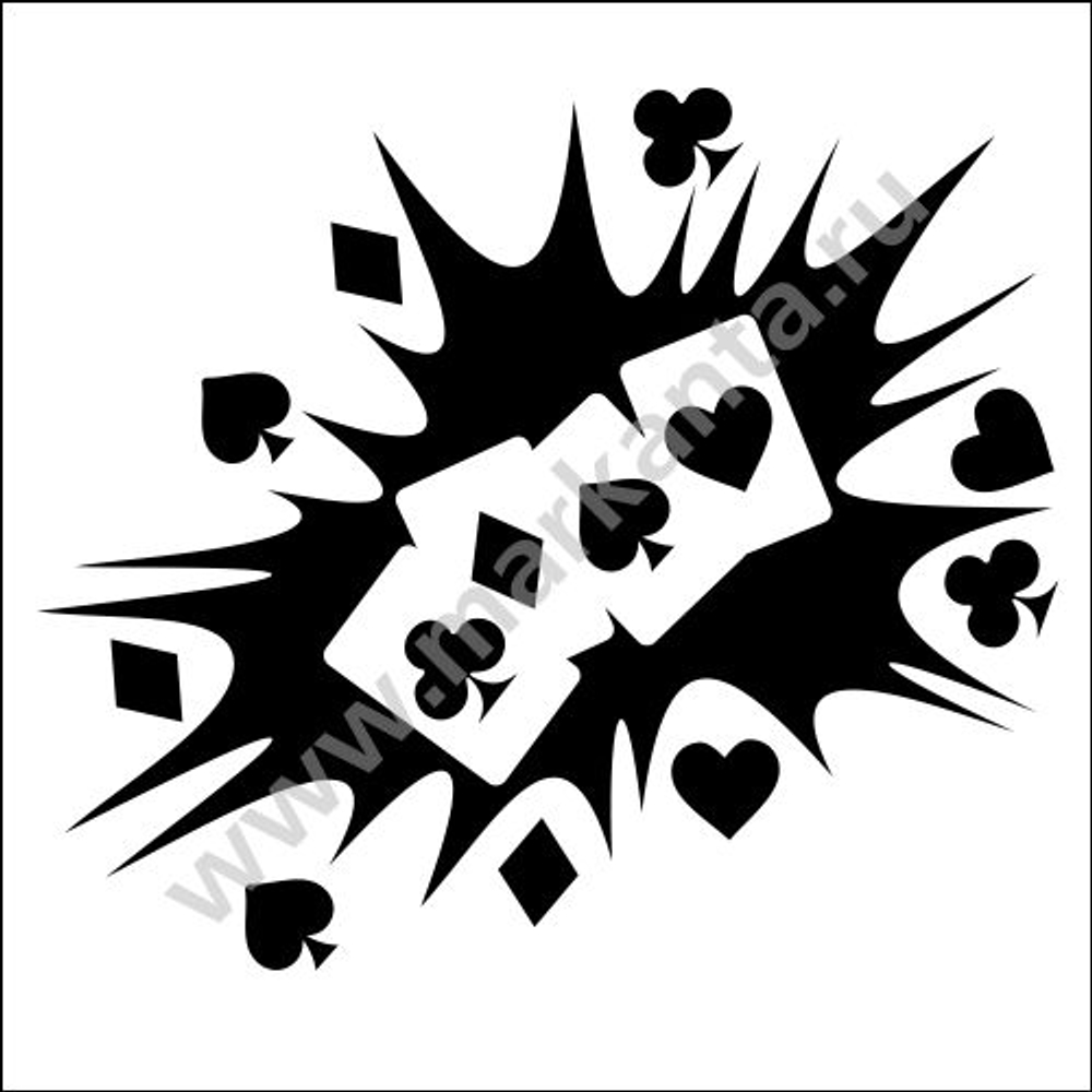 Наклейка "Каре - трефы, бубны, пики, червы"