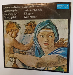 Винтажная виниловая пластинка LP L. V. Beethoven Бетховен Gewandhausorchester Leipzig , Dirigent: Kurt Masur Sinfonie Nr. 4 B Dur Op. 60 (ГДР 1975)