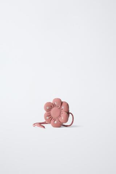 ZARA СУМКА С ЦВЕТКОМ, РОЗОВЫЙ