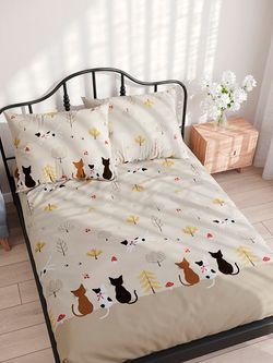 Постельное белье полисатин Simple House "Sitting" 1,5-сп Наволочка 50x70 см 1 шт Простынь 150x215 см Пододеяльник 145x215 см