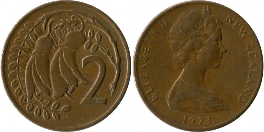 Новая Зеландия 2 цента 1967-1985 XF