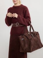 БАЗОВЫЙ РЕМЕНЬ С МЯТОЙ ПРЯЖКОЙ ЗАМША ТЕМНЫЙ ШОКОЛАД