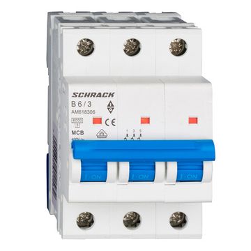 Автоматический выключатель Schrack Technik 3P B 6A 6kA Amparo AM618306--