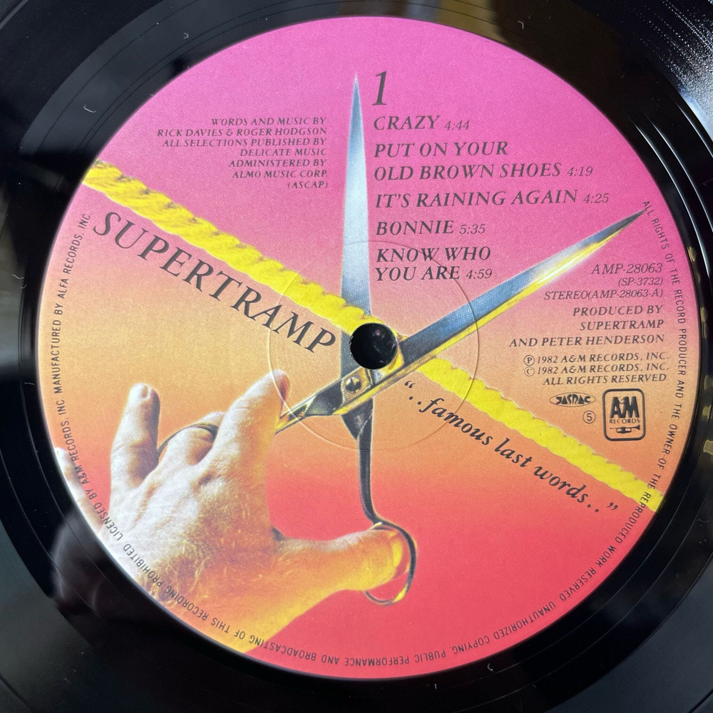 Винтажная виниловая пластинка LP Supertramp Famous Last Words (Japan 1982) (Obi) Know Who You Are