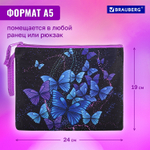 Папка для тетрадей BRAUBERG А5 1 отделение полиэстер на молнии с ручкой "Fly Aways" (3 штуки в упаковке)