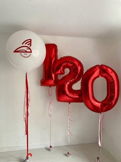 Воздушные шары цифры красные №3150