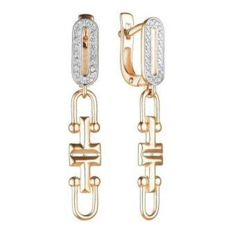 Серьги из золота с фианитами