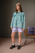 Купить Куртка Soeurs с Зелёными Цветами зелёная Куртка Soeurs с Зелёными Цветами зелёная