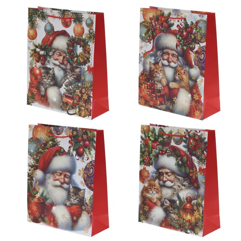 GAEM Пакет подарочный (бумага 210г/м2, блок 12шт), L26 W10 H32 см, 4в.