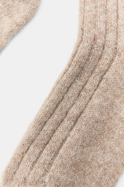 ZARA ВЫСОКИЕ НОСКИ В РУБЧИК, ПЕСОЧНЫЙ