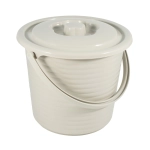 Ведро пищевое с крышкой рифленое RUNIS 5 л пластик, серо-бежевый