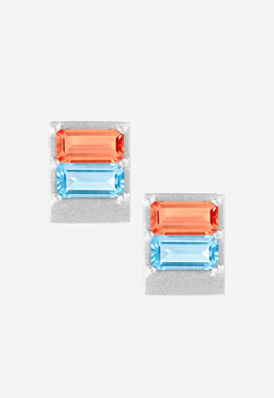 Серьги из серебра "Закат на море"