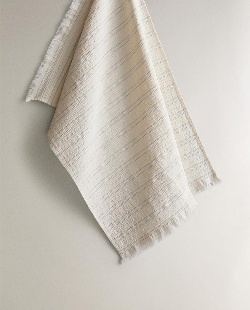 ZARA HOME КУХОННОЕ ПОЛОТЕНЦЕ ВАФЕЛЬНОЕ, СИНИЙ