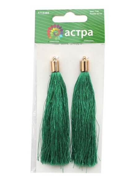 Декоративные кисти 9,5 см, 2 шт. Astra&Craft (7129(B062) зеленый; 10702070/070323/3095375, КИТАЙ)