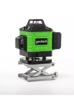 Лазерный строительный уровень нивелир 4D 16 линий зеленый луч 360 с триподом, пультом, кронштейнами, YouTech