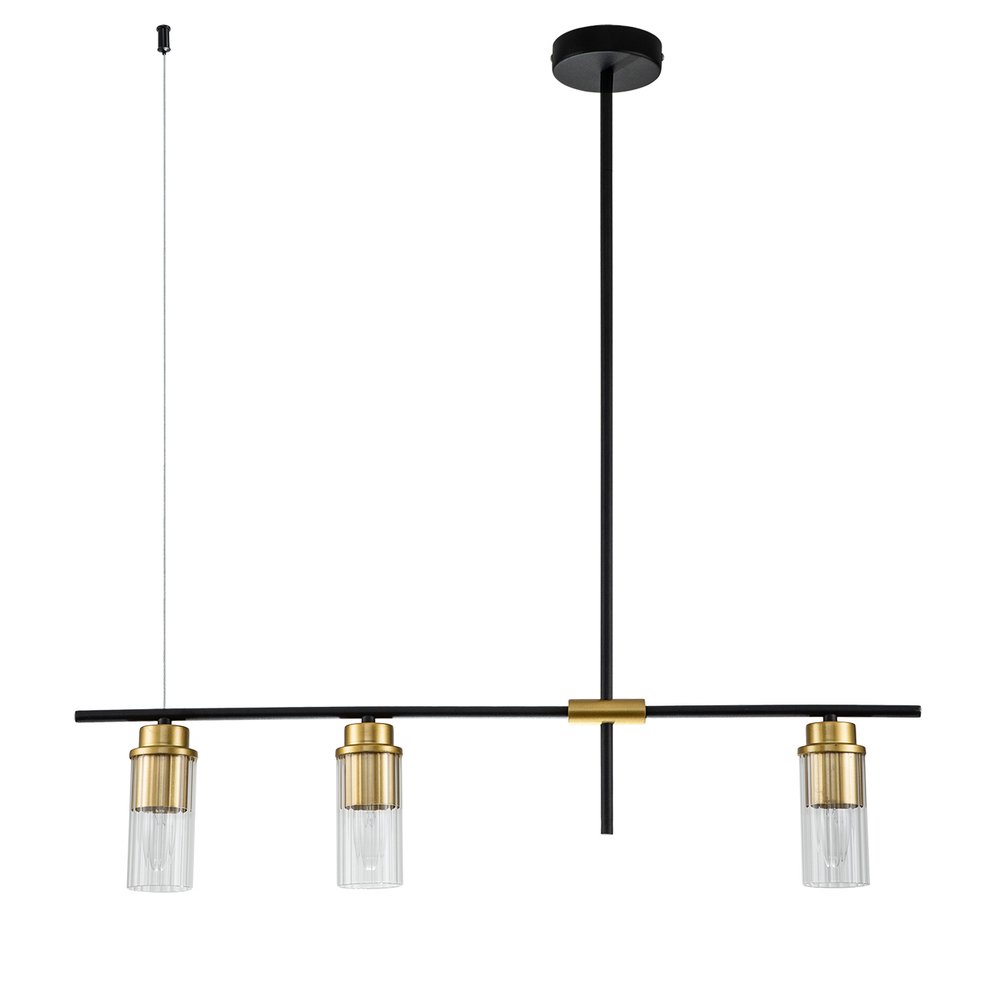 Светильник на штанге 3x40Вт E14, металл/стекло, золото