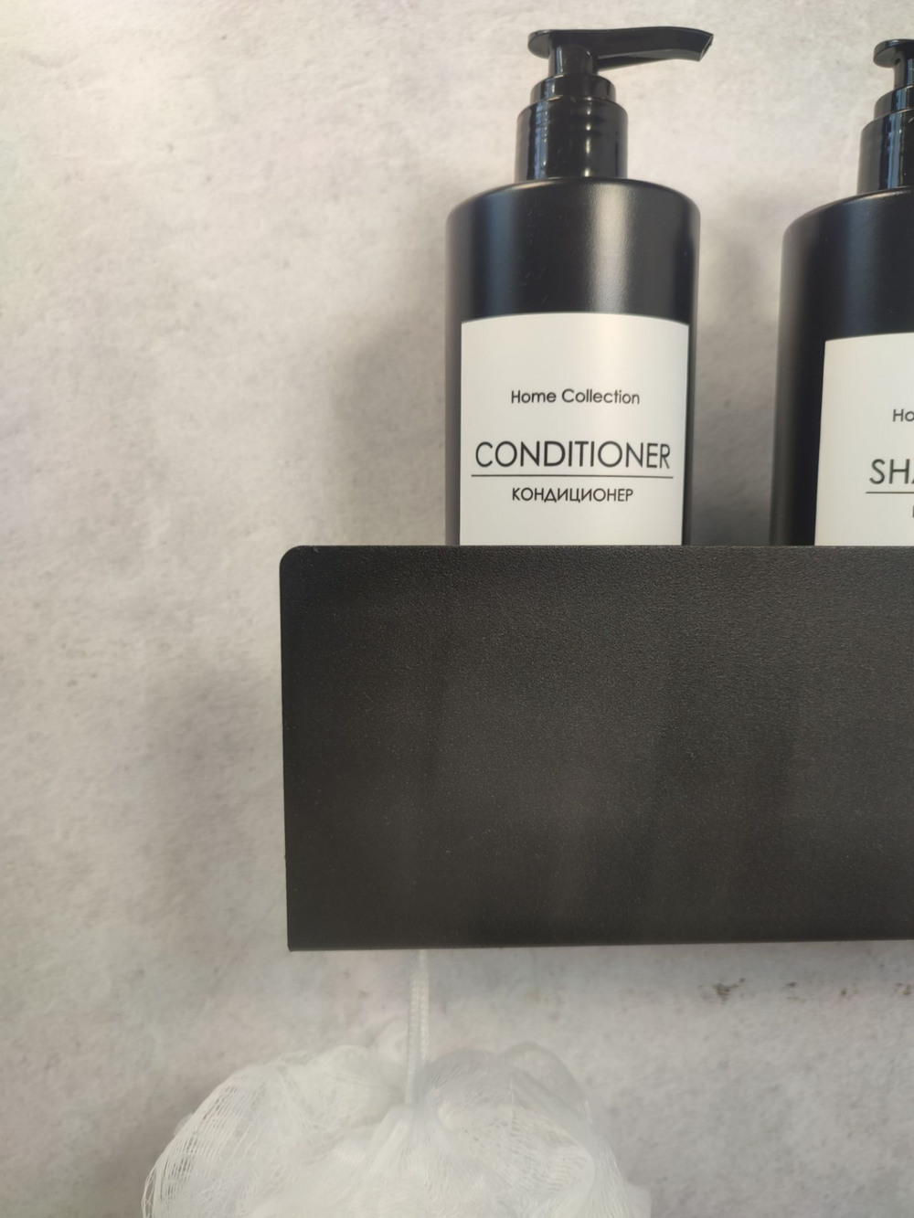 Полка настенная прямая черная MetaDec Side 30см