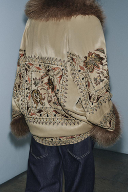 ZARA КИМОНО С ВЫШИВКОЙ — ZW COLLECTION LIMITED EDITION, СВЕТЛО-ЗЕЛЕНЫЙ